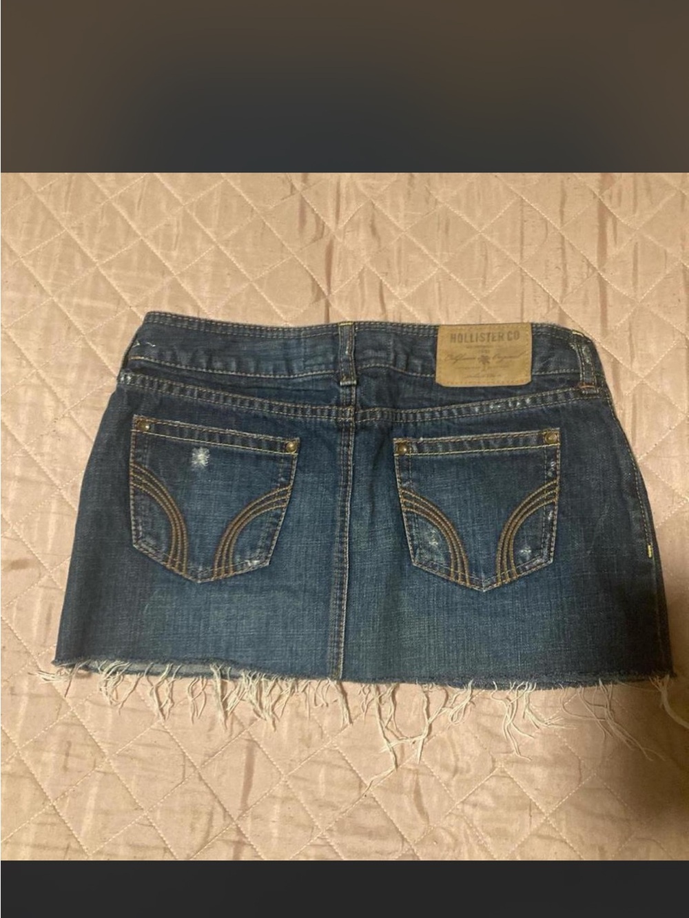 Vintage Y2K Hollister Blue Denim Mini Skirt Size 1